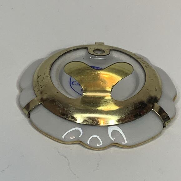 Vintage Limoges Fragonard Courting Couple Miniature Plate Stand Gold Pink - Picture 6 of 9